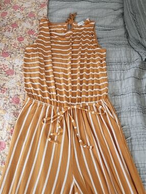 Zenana Outfitters Mustard & White Striped Top